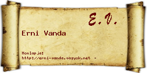 Erni Vanda névjegykártya